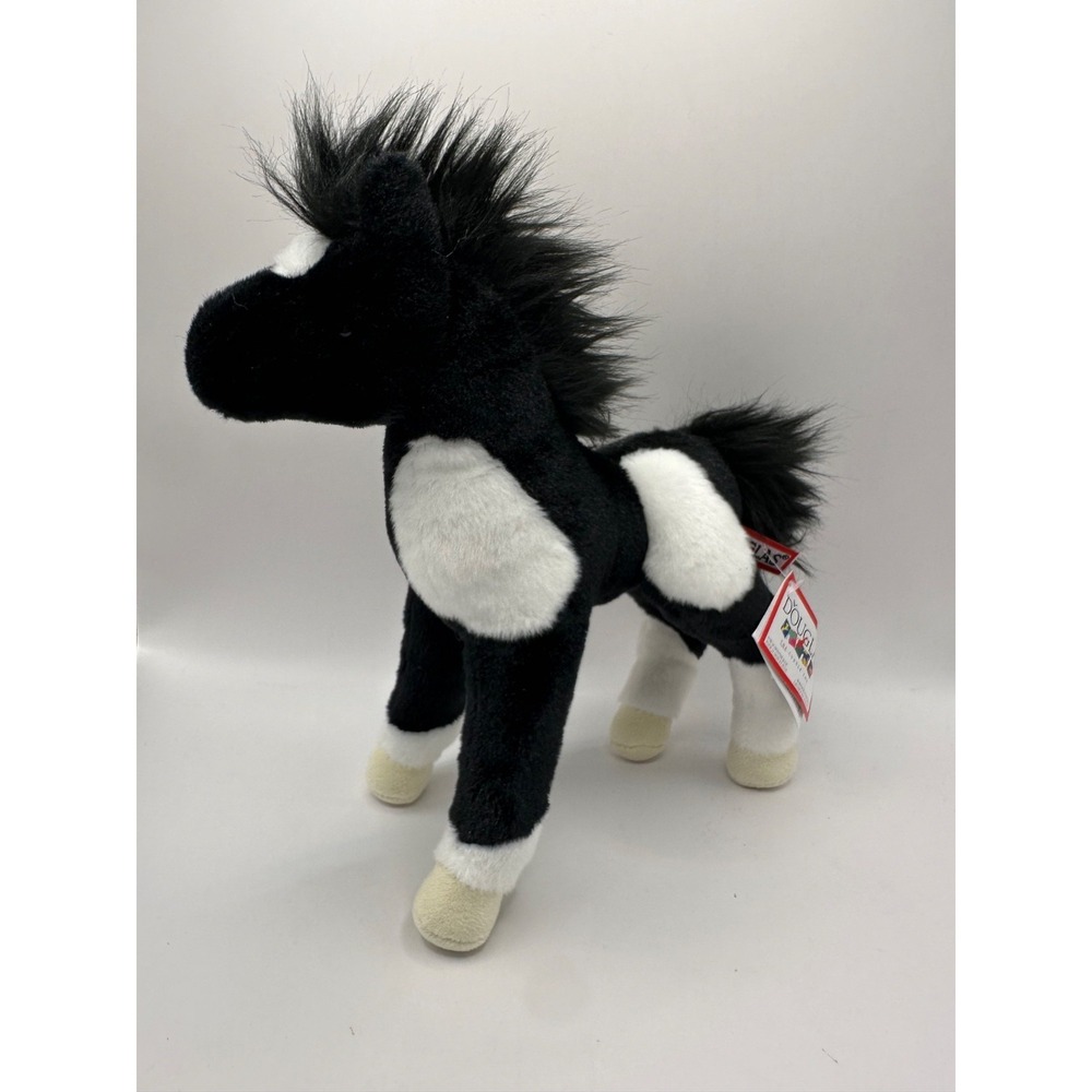NWT Douglas Cuddle Toy 10" Black and White Plush‎ Horse #4545 2024